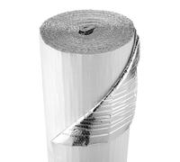 Película aislante VEVOR, lámina aislante con burbujas de aire, 6 mm de grosor, 122 cm x 30,48 m, lámina de aluminio, lámina de PE blanca, protección reflectante del calor, rollo aislante para puertas