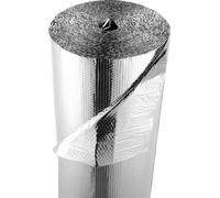 Película aislante VEVOR, lámina reflectante de aluminio, 6 mm de grosor, 122 cm x 30,48 m, protector de burbujas de doble capa con aislamiento térmico, rollo aislante para ventanas de puertas de garaj