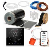Película calefactora infrarroja ergowave de 140 W/m² con termostato WiFi, kit de calefacción por suelo radiante eléctrico para instalación bajo laminado y vinilo
