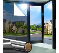 Película de Privacidad para Ventanas Unidireccional de 40 a 90 cm de Ancho, Negra y Plateada, Visibilidad Exterior, Tinte para Ventanas del Hogar, Revestimientos Reflectantes para Ventanas de Vidrio,