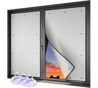 Película De Ventanas Reflectante Calor Protección Solar, Película De Aislamiento Térmico De Doble Aluminio 8mm, Lámina para Ventanas Privacidad Anti-UV Opaca, con Ventosas,W×H-60x80cm/24 * 31in