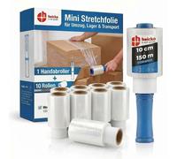 Película estirable mini con dispensador manual, 10 unidades
