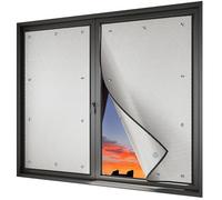 Película for Ventanas con protección Solar, Reflectante y térmica, lámina de Aluminio de 8 mm con Aislamiento térmico, Tinte Opaco Anti-UV y ventosas(60 x 90cm)