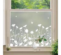 Película opaca para ventanas Unyqoos® de 44x200 cm – película adhesiva electrostática (sin pegamento, sin residuos), blanca, diseño de gotas de lluvia, fácil de instalar