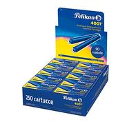Pelikan 310748A - Juego de cartuchos de tinta 4001 para plumas estilográficas GTP5, 250 unidades/50 cajas de 5 cartuchos grandes, Azul Real
