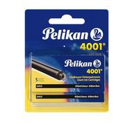 Pelikan 4001 - Recambios de tinta para pluma estilográfica (10 unidades), color negro brillante
