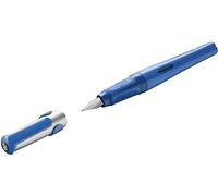 Pelikan 802918 - Pluma estilográfica con cartucho Línea Pelikano Cuerpo azul, plumín A, agarre antideslizante, mango ergonómico, para diestros, conjunto escolar, sistema antimanchas