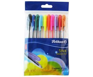 Pelikan 804790 - pack de 10 bolígrafos, multicolor
