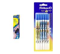 Pelikan 806251 - Pluma estilográfica Twist cartucho de tinta azul incluido + Corrector bolígrafo Super Pirat 850