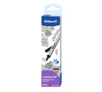 Pelikan 943241 Fineliner 96 - Rotuladores (10 unidades, en caja), color negro