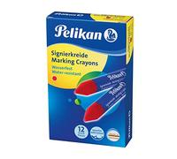 Pelikan, Barra de Cera Resistente al Agua, 120 mm, Ideal para Uso en Superficies Rugosas, Caja de 12 Unidades, Color Rojo