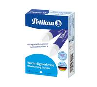 Pelikan, Barra de Cera Resistente al Agua, 95 mm, Ideal para Uso Exterior, Caja de 12 Unidades, Color Blanco