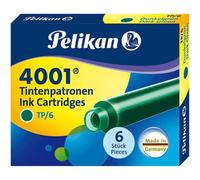 Pelikan caja de 6 cartuchos 4001 tp/6 - recambio para pluma estilografica - color verde oscuro
