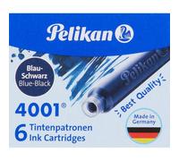 Pelikan caja de 6 cartuchos 4001 tp/6 - tinta de alta calidad - compatible con plumas estilograficas - color azul/negro