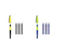 Pelikan Erase 2.0, Pack con un Bolígrafo Borrable de Tinta Negra con 6 Recambios Incluidos y un Bolígrafo Borrable de Tinta Azul con 6 Recambios Incluidos