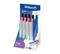 PELIKAN EXPOSITOR 15 PLUMA ESTILOGRAFICA TWIST 4 COLORES SURTIDOS CAJA:15 unidades PELIKAN