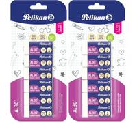 Pelikan Goma de Borrar AL 30 Color Blanco, Adecuada para Dibujo Técnico y Escolar, Goma para Lápiz, Escuela y Oficina, Apto para Niños, Blíster de 6 Piezas, Tamaño 43x17x12mm (Paquete de 2)