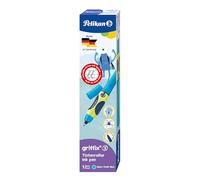 Pelikan, Griffix Bolígrafo, Empuñadura Ergonómica, Neon Fresh Blue, Tinta Azul Borrable, Made in Germany