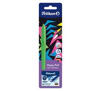 Pelikan Happy Pen - Pluma estilográfica juvenil, para diestros y zurdos, incluye 6 cartuchos de tinta, colores surtidos (no es posible elegir el color), 1 unidad