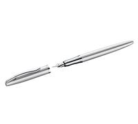 Pelikan Jazz Noble 821735 Pluma estilográfica para diestros y zurdos, pluma estilográfica de cartucho de metal elegante, plumín M, en caja plegable