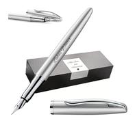 Pelikan Jazz® Noble Elegance P36 - Pluma estilográfica con grabado de regalo, bolígrafos únicos con nombre, regalos personalizados, pluma estilográfica personalizada (plata)