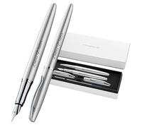 Pelikan Jazz Noble Elegance R/P36 - Juego de bolígrafo y pluma estilográfica con grabado de regalo, bolígrafos únicos con nombre, regalos personalizados (plata)