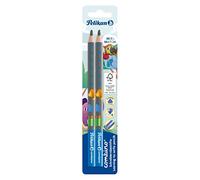 Pelikan - Lápices, Combino, 2 Unidades, Jumbo, Madera, Forma Triangular Ergonómica, Agarre Antideslizante, Para Niños, Para Escribir