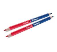 Pelikan Lápiz Bicolor Rojo y Azul, 4mm, Agarre Triangular Ergonómico, Lápices de Colores Ideales Para la Escuela, Profesores y Maestros, Estuche de 2 Piezas
