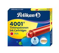 Pelikan lot de 3 etuis de 6 cartouches d'encre standard 4001 tp/6 roug