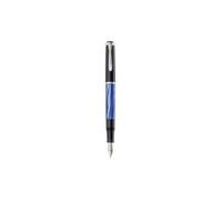 PELIKAN Pluma estilográfica M200 azul jaspeado fino con estuche azul