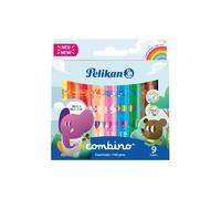 Pelikan Rotulador Combino Super 411 – Multicolor, punta gruesa, tinta lavable, ergonómico – 9 piezas