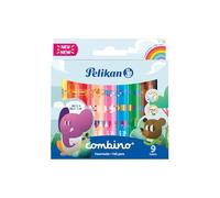 Pelikan Rotulador Combino Super 411 – Multicolor, punta gruesa, tinta lavable, ergonómico – 9 piezas