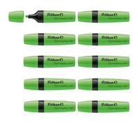 Pelikan Rotuladores fluorescentes 490 – Punta biselada – Verde neón 10 unidades