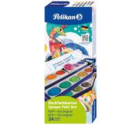 Pelikan, Set de Acuarelas para Pintura, 24 Colores Brillantes, Pincel Incluido, No Tóxicas