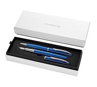 Pelikan, Set de Bolígrafo y Pluma Estilográfica Jazz Nobel Elegance, Diseño Moderno y Sofisticado, Tinta Azul, Con Clip Elástico y Elegante Caja de Regalo, Color Safiro