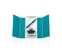 Pelikan Set de Pluma Estilográfica M205 Apatita con Punta EF y Tinta Edelstein de 50ml en Estuche de Regalo