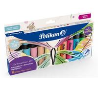 Pelikan, set mariposa de 12 subrayadores fluorescentes y pastel, marca