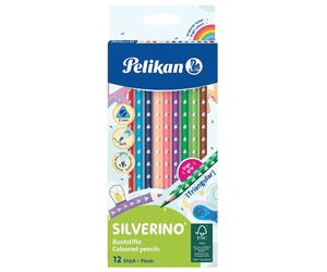 Pelikan Silverino, Lápices de Colores de Forma Triangular con Agarre Ergonómico