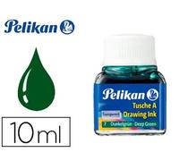 Pelikan Tinta china verde oscuro bote 10 ml para dibujar y pintar, indeleble y resistente