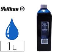 Pelikan Tinta acuosa para estampado, secado rápido, alta definición, dosificador flexible, 1 L azul