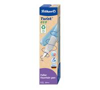 Pelikan Twist Eco Azul, Estilográfica Ergonómica para Diestros y Zurdos, Plumín