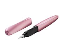 Pelikan Twist Girly Rose, Pluma Estilográfica Ergonómica, para Diestros y Zurdos, para la Escuela y la Oficina, Plumín M de Acero Inoxidable, Cartucho Azul Largo Incluido, Recargable