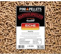 Pellets de madera dura 6 mm PINI 15 kg para calefacción, asar, ahumar