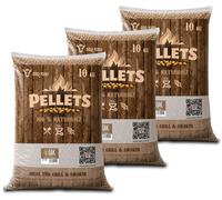 Pellets de roble BBQ-Toro, elaborados con 100% madera de roble, para barbacoa, ahumador y más, 30 kg, madera dura, para ahumar