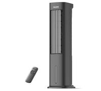 Pelonis Enfriador evaporativo de 5 litros con mando a distancia, enfriador de aire portátil 3 en 1, ventilador, humidificador y oscilación automática, temporizador de 3 niveles 7H, 2 almohadillas de