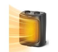 PELONIS Mini Calefactor Eléctrico 2000W con 2 Niveles de Calor y Ventilador, Calefactor de Mesa de Cerámica para Baño, Dormitorio, Control de Temperatura