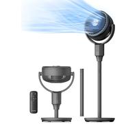 PELONIS Ventilador de pie Ultra OmniFlow, ventilador de aire, oscilación automática de 135 grados + 90 grados, ventilador de suelo silencioso de 3 velocidades, control remoto, temporizador de 7 horas