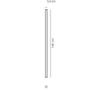 Pencil: Gran módulo de iluminación portátil y recargable con batería, marca Zafferano, con atenuador táctil IP65. Altura: 146 cm. Material: Corten