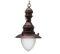 Pendelleuchte Exterior E27 Echt-Messing Cristal B: 20 CM IP43 Tostado Antiguo