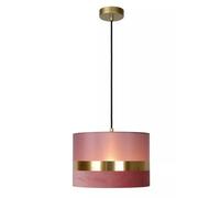Pendelleuchte Tela Fucsia Oro Salón Comedor Ø30 CM E27 Lámpara Colgante Redondo